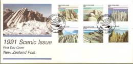 New Zealand 1991 Scenic Issue Rock Formation FDC - FDC