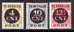 Netherlands  1924 Mino 65,67,68 MH* - Postage Due