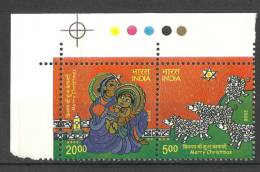 INDIA, 2008, Merry Christmas, Setenant Set, 2 V,  Pair,  With Traffic Lights,  MNH, (**) - Neufs