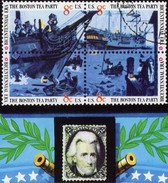 Flagge Schiffe 1976 USA Stamps Obervolta Block 31 O 3€ Hafen Boston Präsidenten Stamp On Stamp Ship Sheet Bf Africa - Sonstige & Ohne Zuordnung