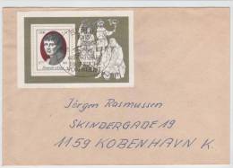 Germany DDR Cover Sent To Denmark With Mini Sheet Heinrich V. Kleist 200 Year 15-11-1977 - Lettres & Documents