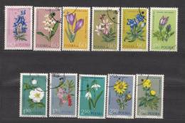 Poland 1962 Mi#1325-36 Flowers Short Set Used - Oblitérés