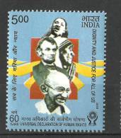 INDIA, 2008, 60th Anniversary Of The Universal Declaration Of Human Rights, MNH, (**) - Mahatma Gandhi