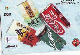 Carte Prépayée  Japon * COCA COLA  (910)  JAPAN PREPAID CARD * KARTE * COKE * - Werbung