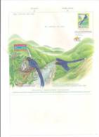 Taiwan 1999 Pre-stamp Aerogram Aerogramme Blue Magpie Birds Bird Falls Waterfall Postal Stationary - Covers & Documents