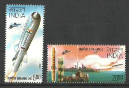INDIA, 2008, 10th Anniversary Of Brahmos Supersonic Cruise Missile, MNH, (**) - Neufs