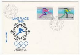 OLYMPIC GAMES - Lake Placid 1980, FDC, Commemorative Seal - Hiver 1980: Lake Placid