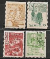 SWEDEN - 1977 - Yvert # 985-986-988-990 CHRISTMAS Part Of The Set - USED - Oblitérés