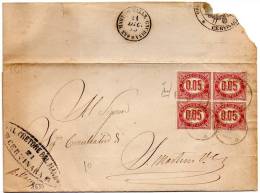 1875 LETTERA CON  ANNULLO CERVINARA + SAN MARTINO VALLE GAUDINA - Dienstmarken