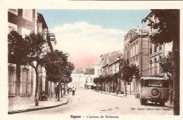 SIGEAN AVENUE DE NARBONNE ,AUTOCAR,PERSONNAGES,A VOIR !! ,COLORISEE  REF 31133 - Sigean