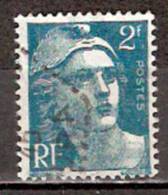 Timbre France Y&T N° 713 (05) Obl.  Marianne De Gandon.  2 F. Vert. Cote 0,15 € - 1945-54 Marianne Of Gandon