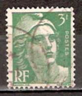 Timbre France Y&T N° 716A (5) Obl.  Marianne De Gandon.  3 F. Vert. Cote 0,50 € - 1945-54 Marianne Of Gandon