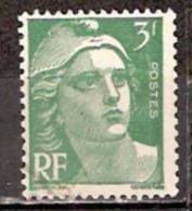 Timbre France Y&T N° 716A (6) Obl.  Marianne De Gandon.  3 F. Vert. Cote 0,50 € - 1945-54 Marianne De Gandon