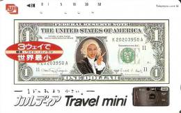 TARJETA DE JAPON CON UN BILLETE DE ESTADOS UNIDOS (BANKNOTE) FUJI - CAMARA FOTOS - Timbres & Monnaies