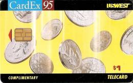 TARJETA DE ESTADOS UNIDOS CON UNAS MONEDAS (MONEDA-COIN) CARDEX 95 - [2] Chip Cards