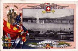 Cartolina Centenaire Reunion De Geneve A La Confederation Suisse 1914 - Altri & Non Classificati