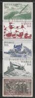 SWEDEN - 1978 - Yvert # 1011/5 Strip Of 5 From Carnet # C1011  - USED - Oblitérés