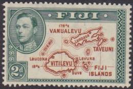 FIJI 1938 2d Map Die I SG 253 HM XU163 - Fidschi-Inseln (...-1970)