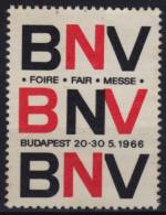 Hungary  - BUDAPEST Foire Fair Messe EXHIBITION - 1966 - LABEL CINDERELLA - Sonstige & Ohne Zuordnung