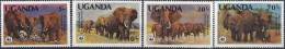 1983 OUGANDA 316-19 ** WWF, éléphants - Oeganda (1962-...)