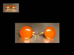 Anciennes Boucles D'oreille Russes En Ambre / Old Russian Amber Earrings - Aretes