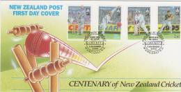 New Zealand 1994 Cricket Centenary FDC - FDC