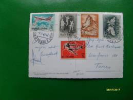 1965 SAN MARINO Cartolina Affrancata Per  20 Lire  Per INTERNO 5 Francobolli Differenti - Brieven En Documenten