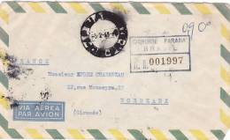 BRASIL, LETTRE COVER , RECOM. 1968, VIA AEREA, CIANORTE PARANA Pour FRANCE /2792 - Brieven En Documenten