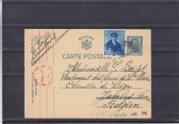 Roumanie - Entier Postal De 1941 - Avec Censure - Expédié Vers La Belgique - Lettres & Documents