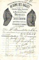 Bruxelles - 1874 - "Au Dôme Des Halles" - S.A. - Confection Vêtements D´hommes Et D´enfants - Vestiario & Tessile