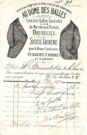Bruxelles - 1874 - "Au Dôme Des Halles" - S.A. - Confection Vêtements D´hommes Et D´enfants - Kleidung & Textil