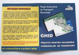 ROMANIA-RATB,GUIDE TO USE TICKET CARD,2013 PERIOD - Autres & Non Classés