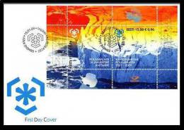 Polar Philately Estonia 2009 Sheet FDC Protection Polar Areas And Glaciers. Antarctica, Giant Iceberg With Deep Mi BL32 - Behoud Van De Poolgebieden En Gletsjers