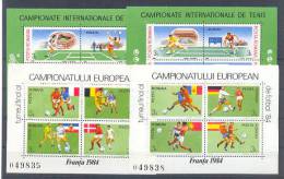 Romania 4 Mini Sheets Sport-football,tennis 1984,1988 MNH ** - Sonstige & Ohne Zuordnung