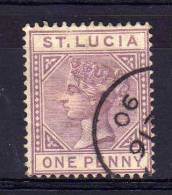 St Lucia - 1886 - 1d Definitive - Used - St.Lucia (...-1978)