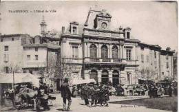 ST AMBROIX L'HOTEL DE VILLE  (MARCHE ANIME)  1917 - Saint-Ambroix