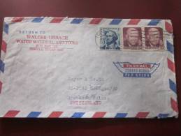 Temple Texas USA États-Unis D´Amérique United States America Lettre Cover>Meyer Fourniture Horlogerie à Grenchen Suisse - Brieven En Documenten