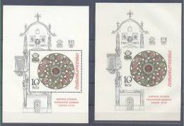 Czechoslovakia Art Philatelic Exhibition In Prague 2 Mini Sheets 1978 MNH ** - Hojas Bloque