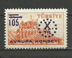 Turkey; 1959 10th Anniv. Of The Council Of Europe - Ungebraucht