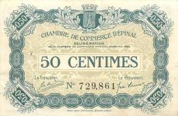 Billet Réf 049. Chambre De Commerce Epinal - 50 Centimes - Chambre De Commerce