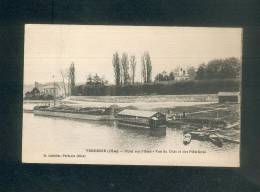 Verberie (60) - Pont Sur L' Oise - Vue Du Chât Et Des Plâtrières ( Animée Péniche M. Letellier) - Verberie