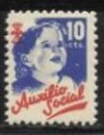 9173-SELLO AZUL  FALANGE NIÑA AUXILIO SOCIAL BENEFICO NUEVO ** MNH 10 CENTIMOS. - Nationalist Issues