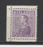 (SA0600) ICELAND, 1937 (25th Anniversary Of The Reign Of Christian X, 15a., Violet). Mi # 190. MNH** Stamp - Neufs