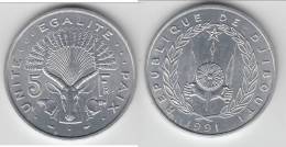 DJIBOUTI **** 5 FRANCS 1991 SPLENDIDE **** EN ACHAT IMMEDIAT !!! - Dschibuti