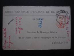 EP CAISSE GENERALE D'EPARGNE ET DE RETRAITE (M29) BEAUMONT (2 Vues) 1941 - Administration Communale De LEUGNIES Hainaut - Andere & Zonder Classificatie