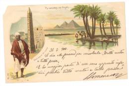 $3-2695 EGITTO GIZEK LUXOR 1900 VIAGGIATA IN BUSTA GRUSS LITO ANGOLINO MANCANTE IN ALTO A SX - Gizeh