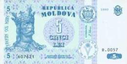 Moldova - 5 Ley  1999 UNC - KING - Moldawien (Moldau)