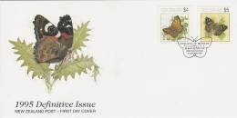 New Zealand 1995 Definitive $ 4 And $ 5 Butterflies FDC - FDC
