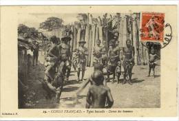Carte Postale Ancienne Congo - Types Bacoulis. Danse Des Hommes - Other & Unclassified