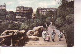 PARIS BUTTES CHAUMONT Chemin Du Belvédère Enfants Colorisé - Arrondissement: 19